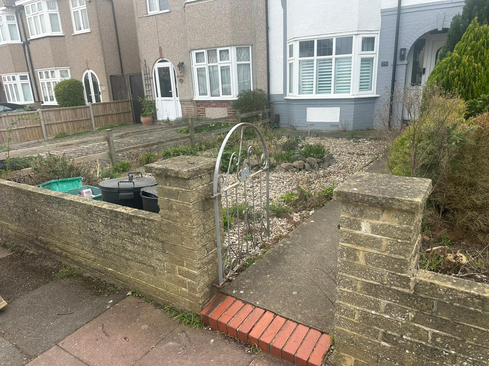 Before image of front garden prior to driveway installation
